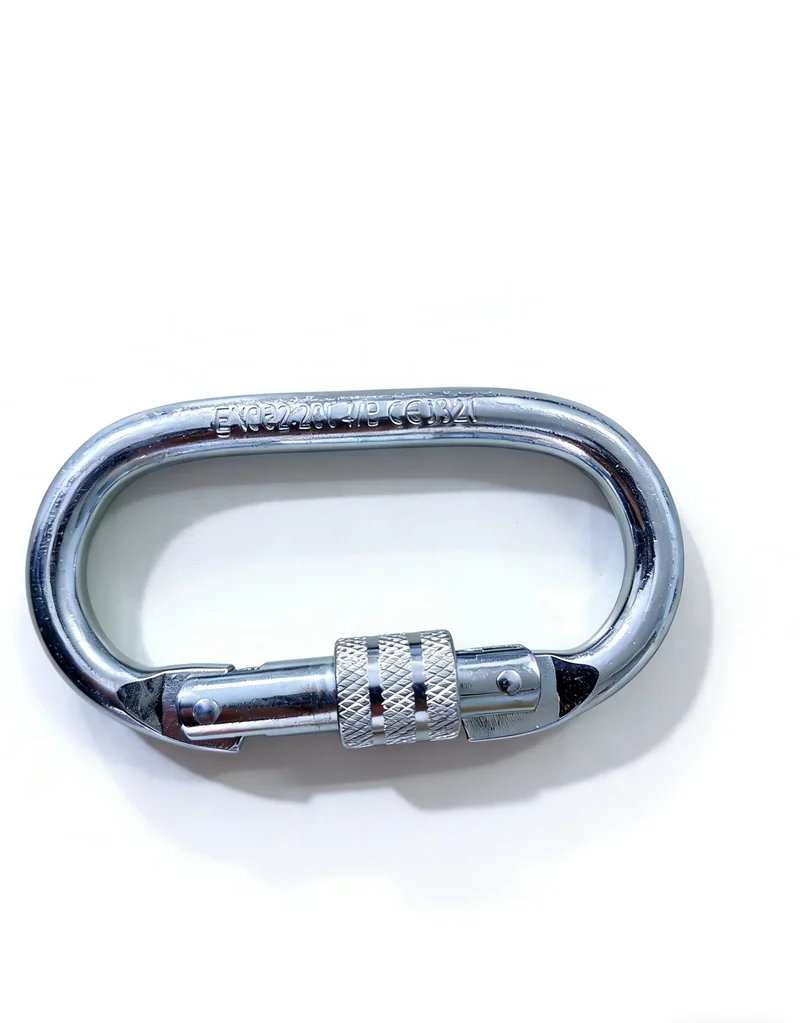 Steel carabiner for climbing, 25 KN