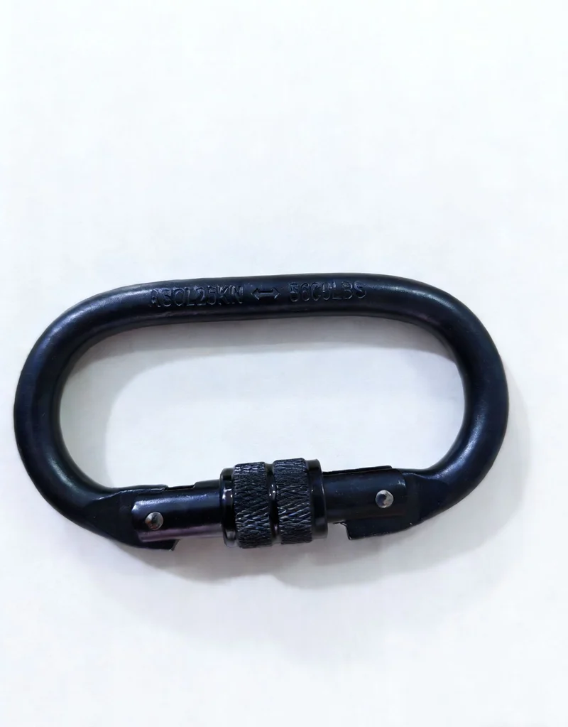 Steel carabiner for climbing, 25 KN