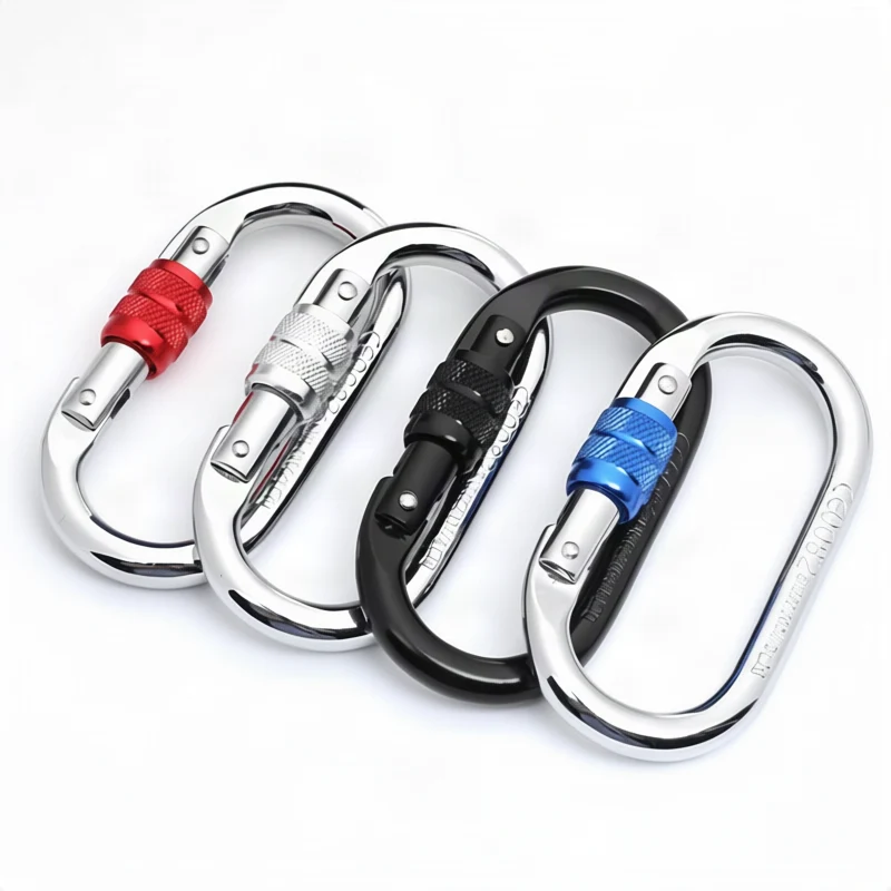 Steel carabiner for climbing, 25 KN