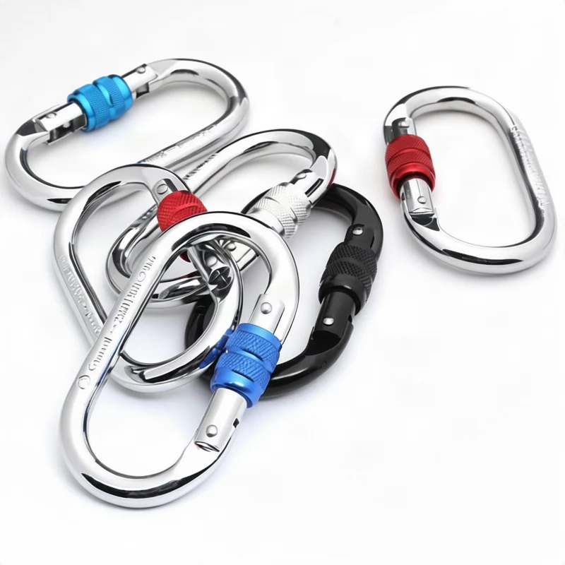 Steel carabiner for climbing, 25 KN
