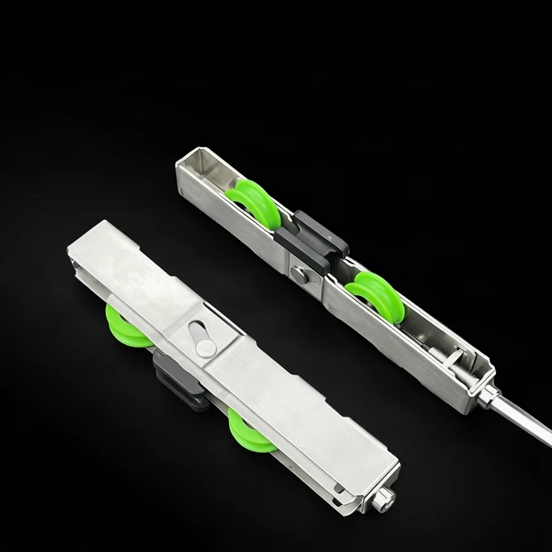 Push trolley double wheel stainless steel for glass sliding walls