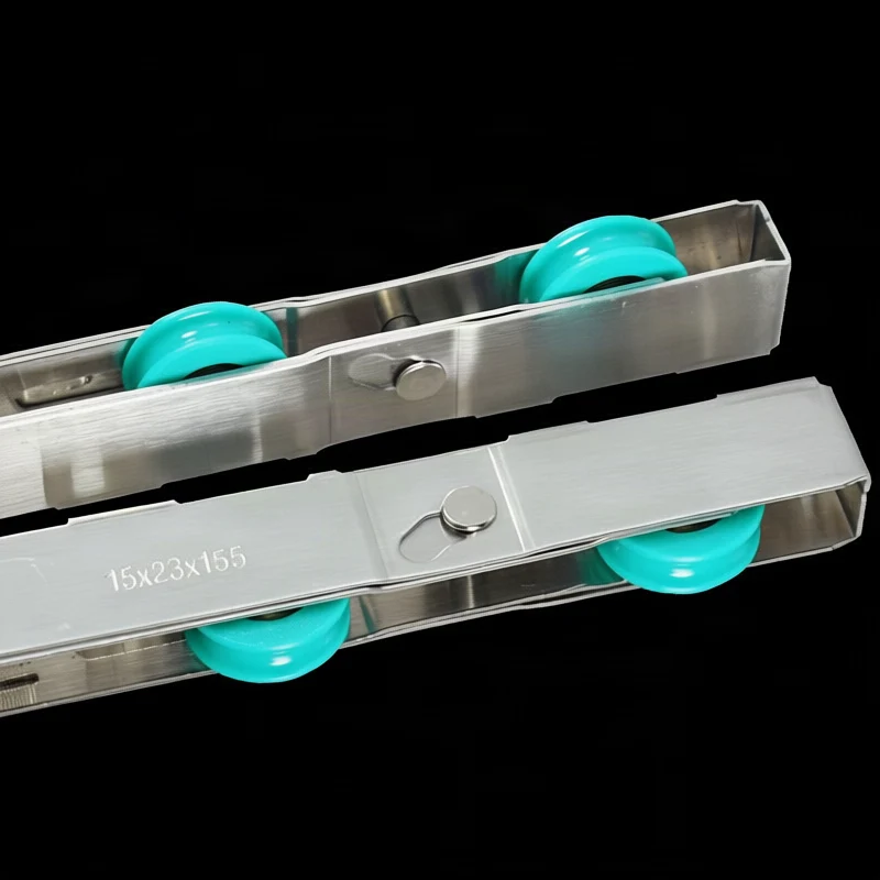 Push trolley double wheel stainless steel for glass sliding walls