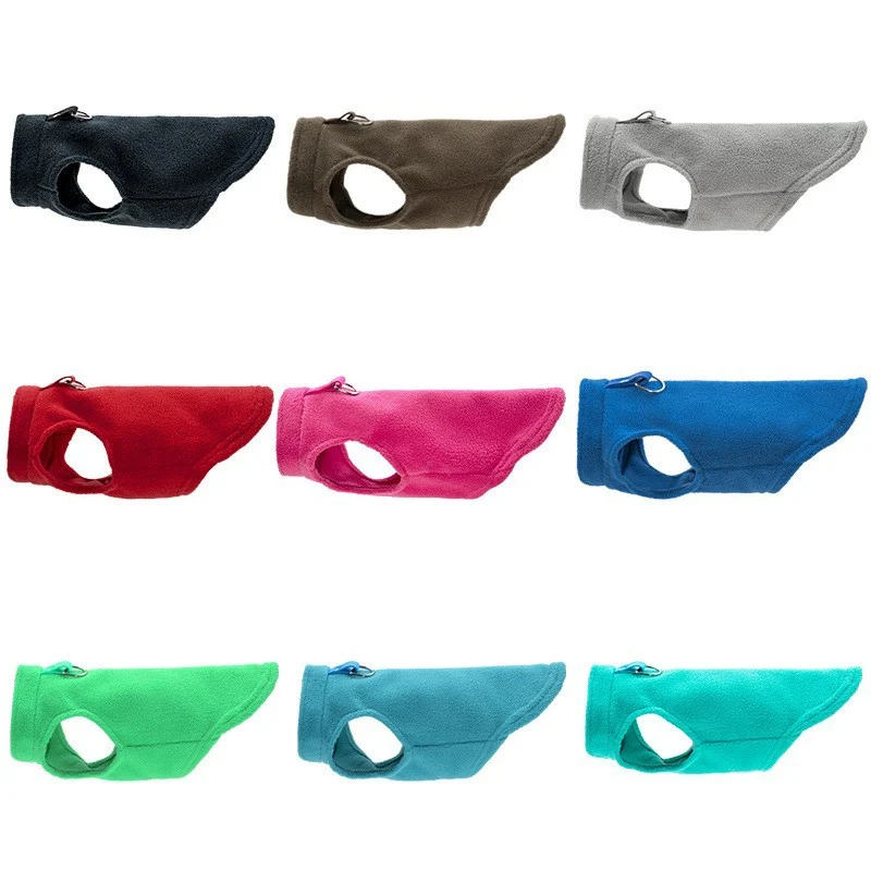 Dog coat made of sweatshirt fabric with pockets