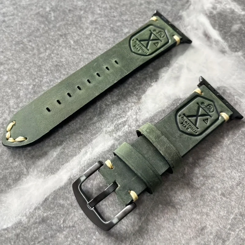 Vintage watch strap made of cowhide leather