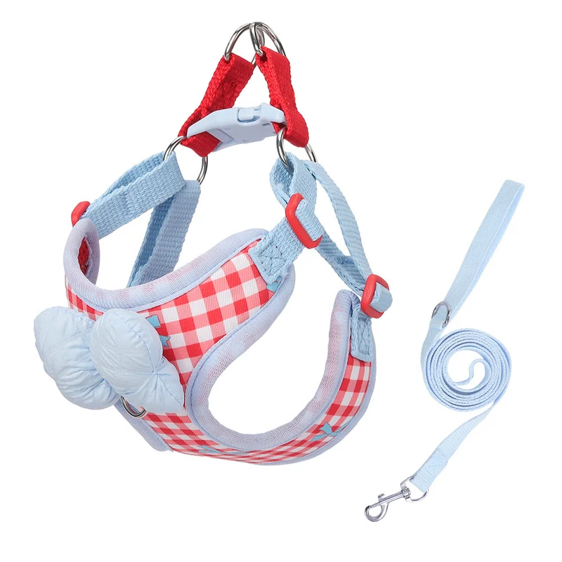 Dog harness made of fabric with leash, XS to XL