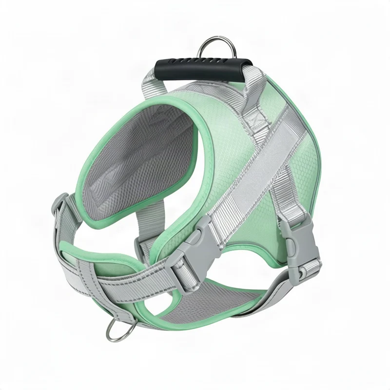 Dog harness made of polyester with leash, multiple sizes