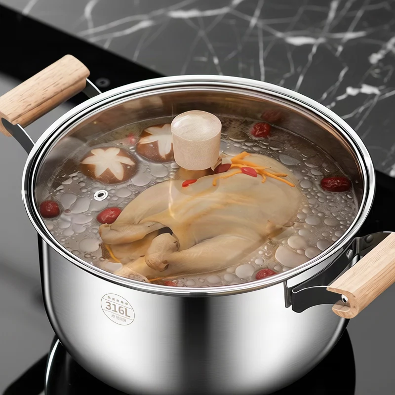 Stainless steel cooking pot 20 cm, 1.1–2 L, model HD190912