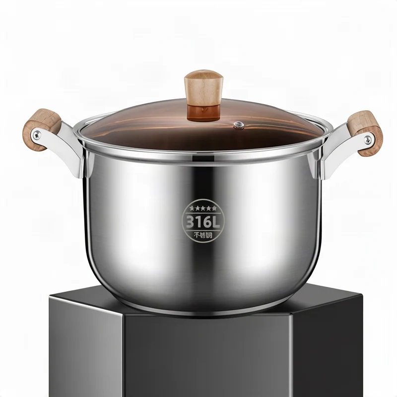Stainless steel cooking pot 20 cm, 1.1–2 L, model HD190912