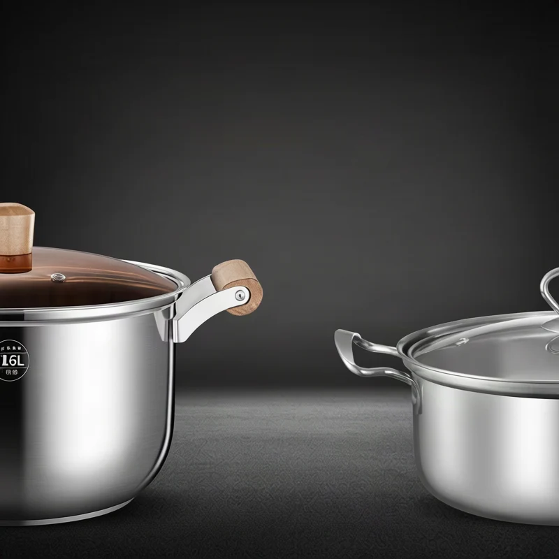 Stainless steel cooking pot 20 cm, 1.1–2 L, model HD190912