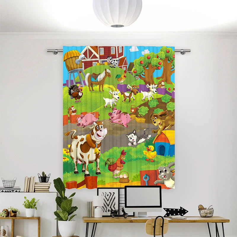 Vorhang Motiv "Bauernhof Tiere"