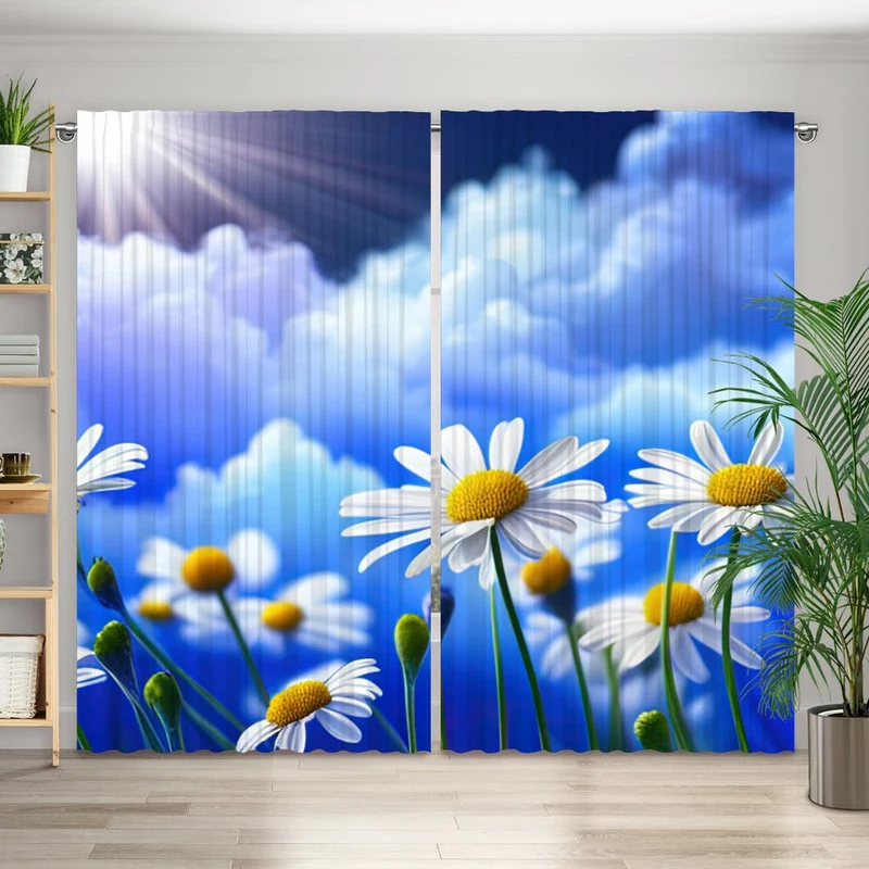 Vorhang Motiv "Margariten Wildblumen"