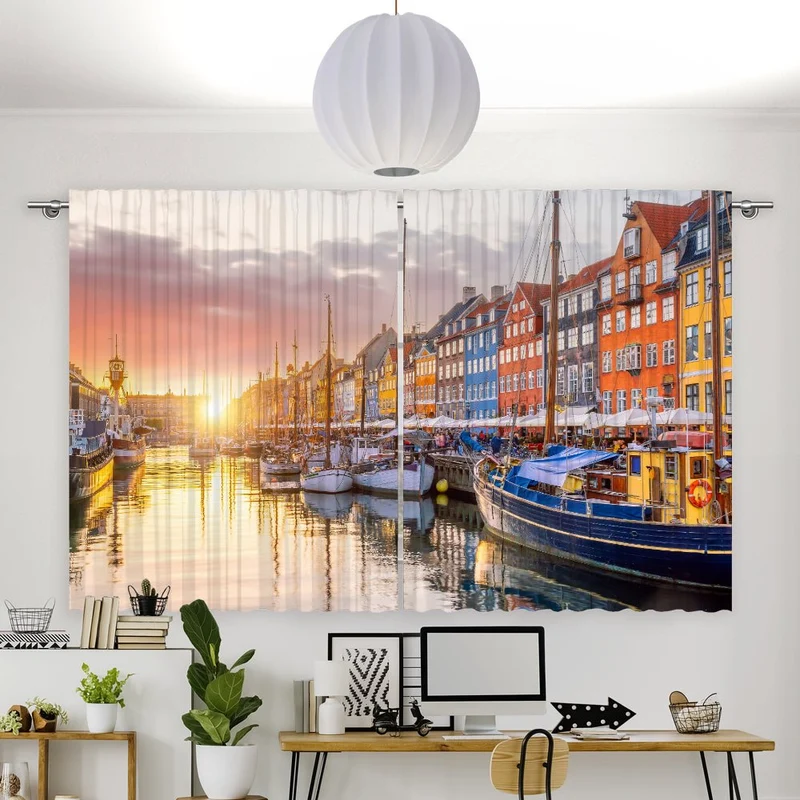 Vorhang Motiv "Nyhavn Kopenhagen Hafen"