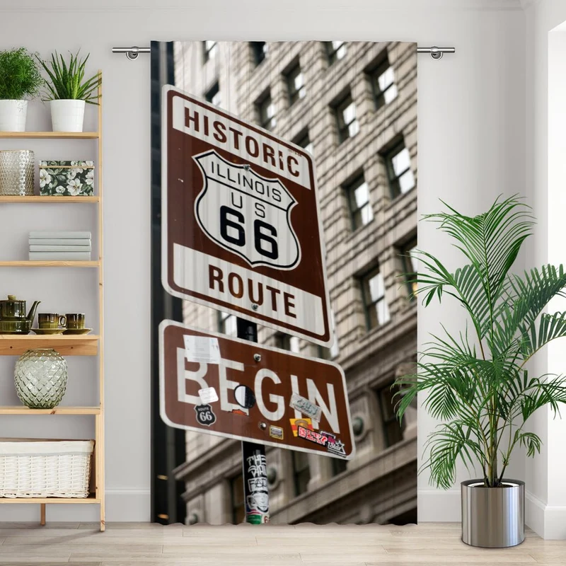 Vorhang Motiv "Chicago Route 66"