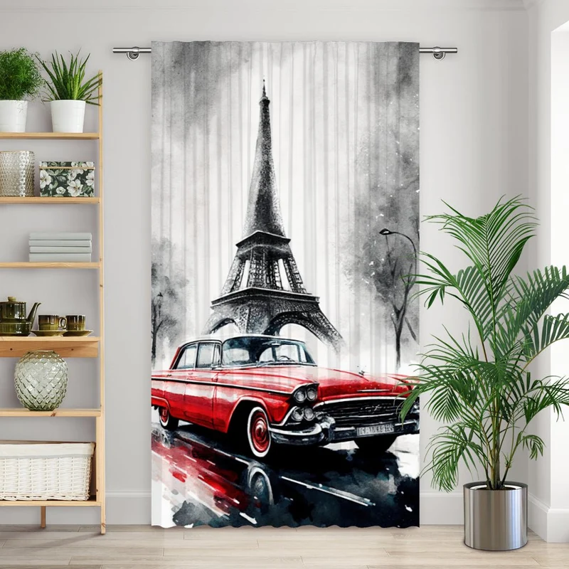 Vorhang Motiv "Eiffelturm vintage"