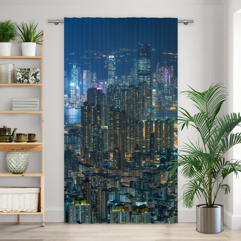 Vorhang Motiv "Hong Kong Skyline"