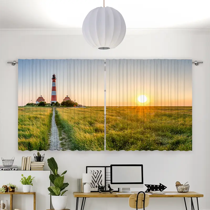 Vorhang Motiv "Leuchtturm Nordsee"