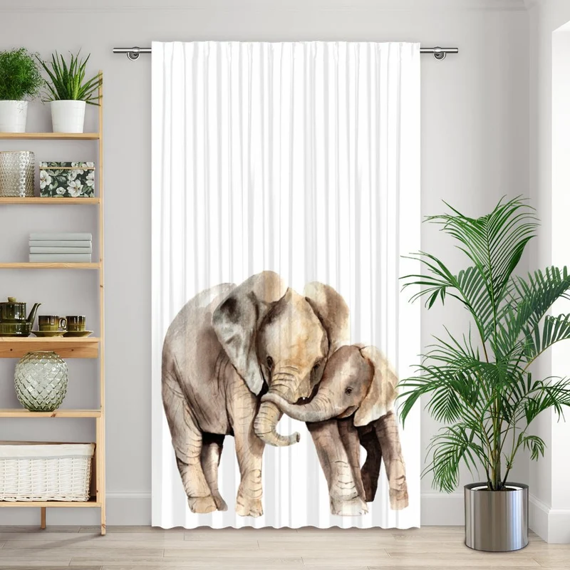 Vorhang Motiv "Elefant gemalt Kindermotiv"