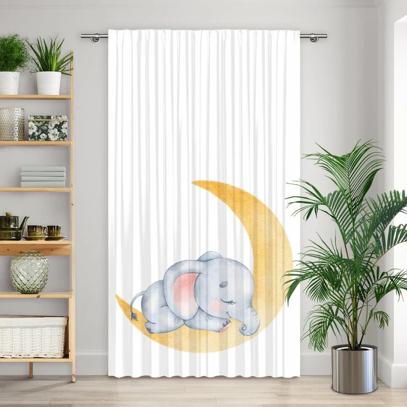 Vorhang Motiv "Elefant Baby Mond"