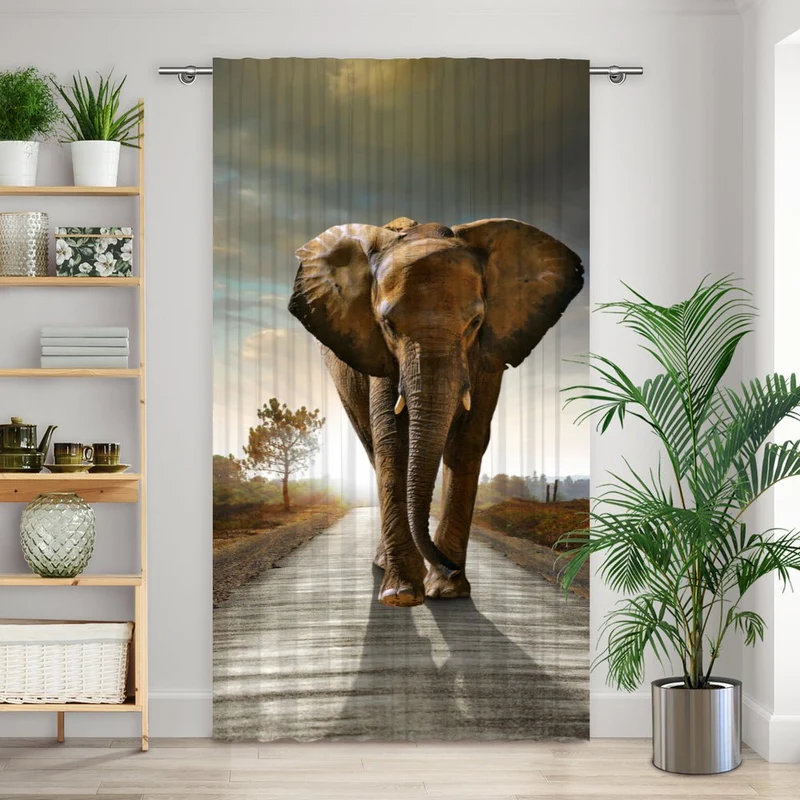 Vorhang Motiv "Elefant Afrika Weg"