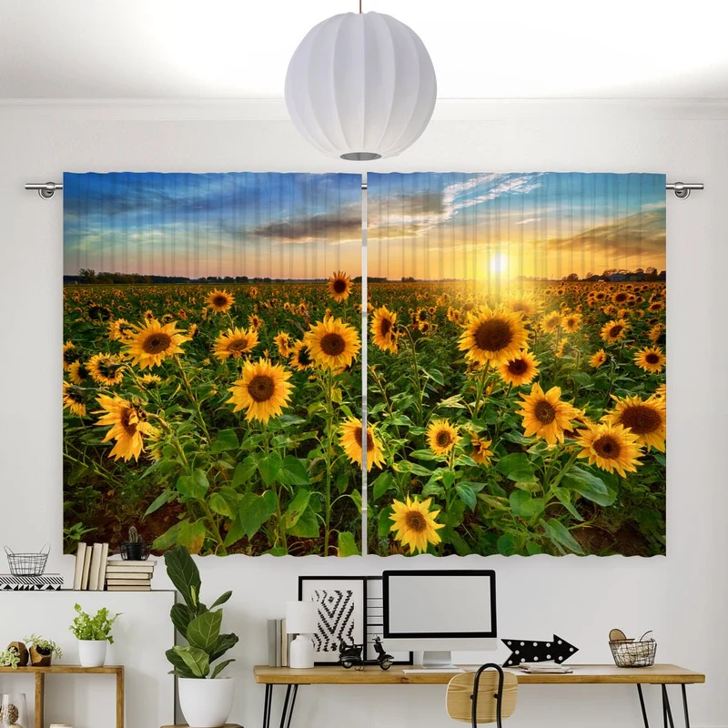 Vorhang Motiv "Sonnenblumen Feld"