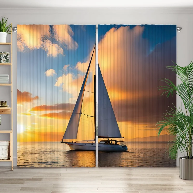 Vorhang Motiv "Segelboot Meer Sommer"