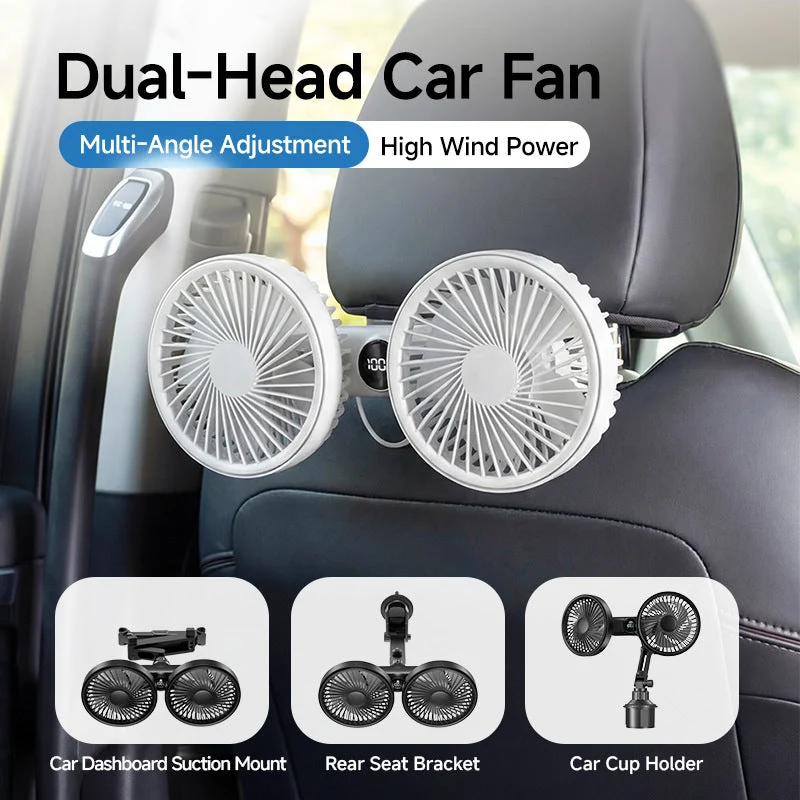 Unisex Dual-Head Rotating Clip-On Fan Luvikno