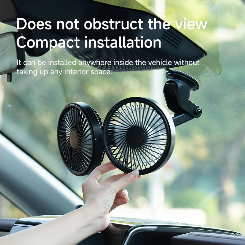 Unisex Dual-Head Rotating Clip-On Fan Luvikno