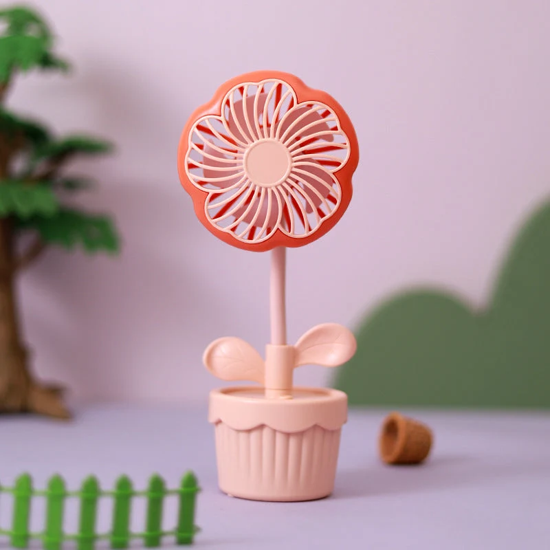 Unisex Søt Blomsterdesign Skrivebordvifte Luvikno