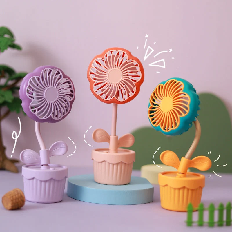 Unisex Søt Blomsterdesign Skrivebordvifte Luvikno