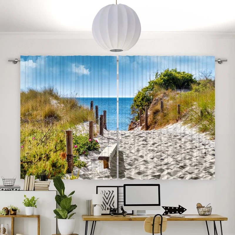 Vorhang Motiv "Ostsee Strand Düne Meer"