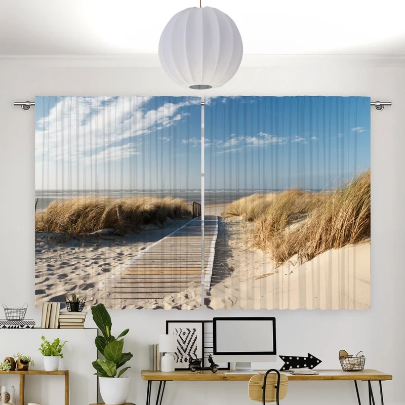 Vorhang Motiv "Langerook Meer Strand"