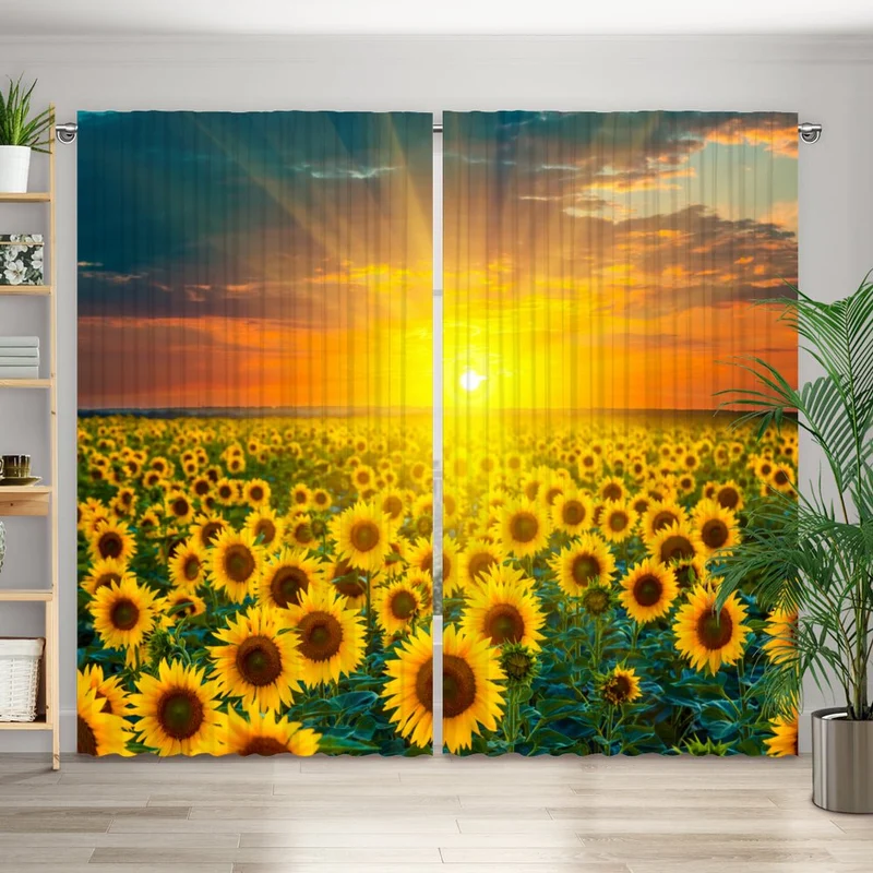 Vorhang Motiv "Sonnenblumen Feld"