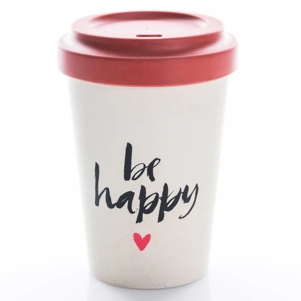 Bamboo Becher Happy - wiederverwendbarer coffe to go cup
