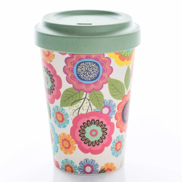 Bamboo Cup Flower Power - wiederverwendbarer coffee to go Becher