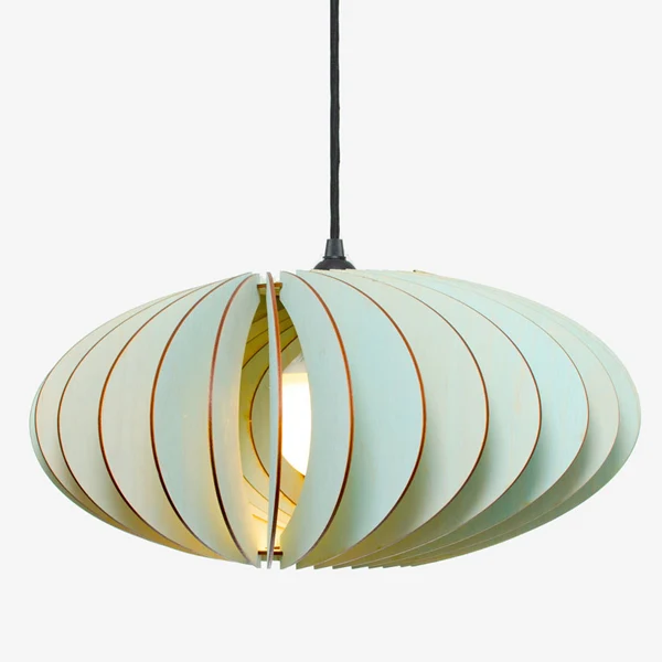 IUMI Holzlampe NEFI türkis - Pendelleuchte aus Holz made in Berlin