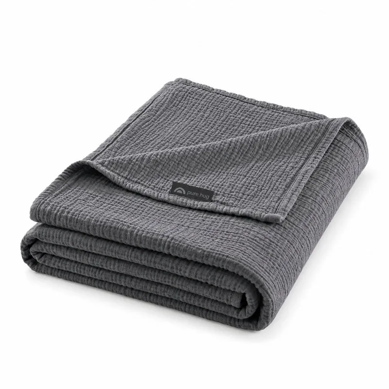 Wohndecke Musselin "pure hug", 100% Baumwolle, 150x200 cm, versch. Farben