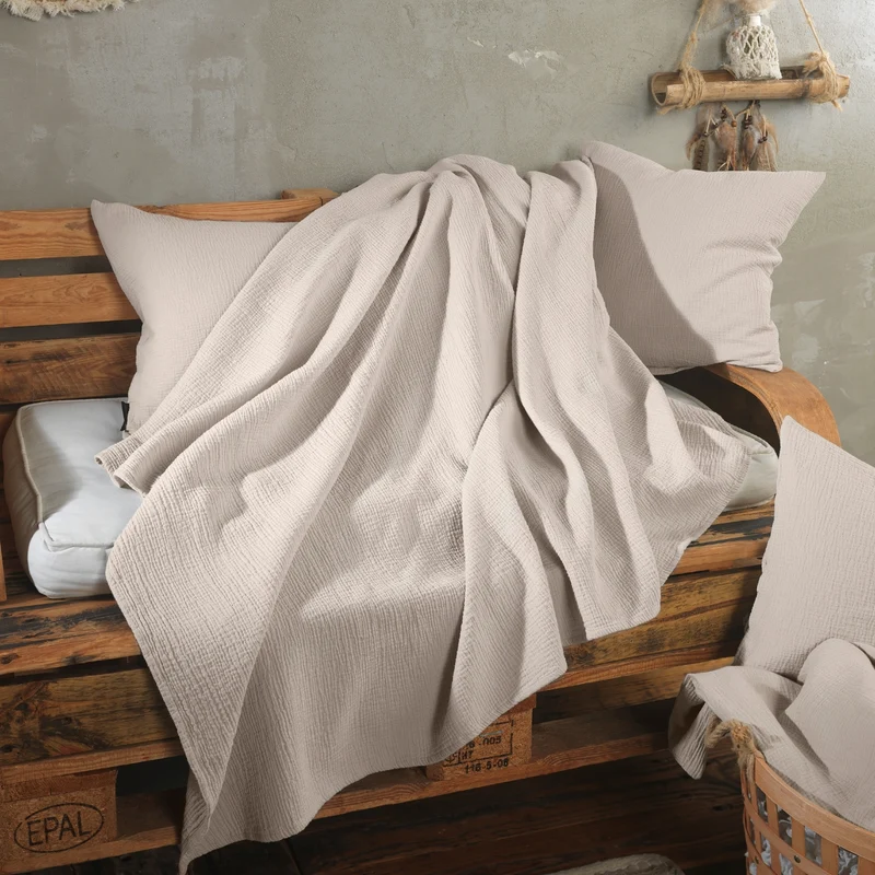 Wohndecke Musselin "pure hug", 100% Baumwolle, 150x200 cm, versch. Farben
