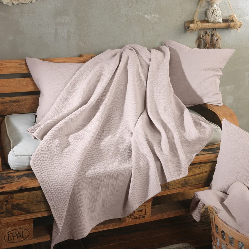 Wohndecke Musselin "pure hug", 100% Baumwolle, 150x200 cm, versch. Farben