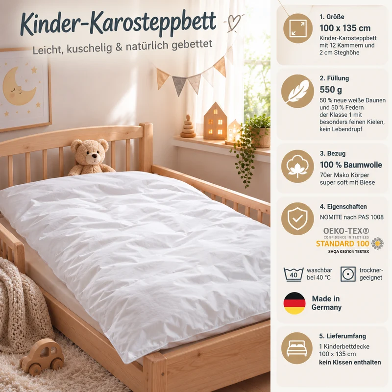 Kinder / Baby Premium Bettdecken 50% Daunen 50% Federn Serie Moon