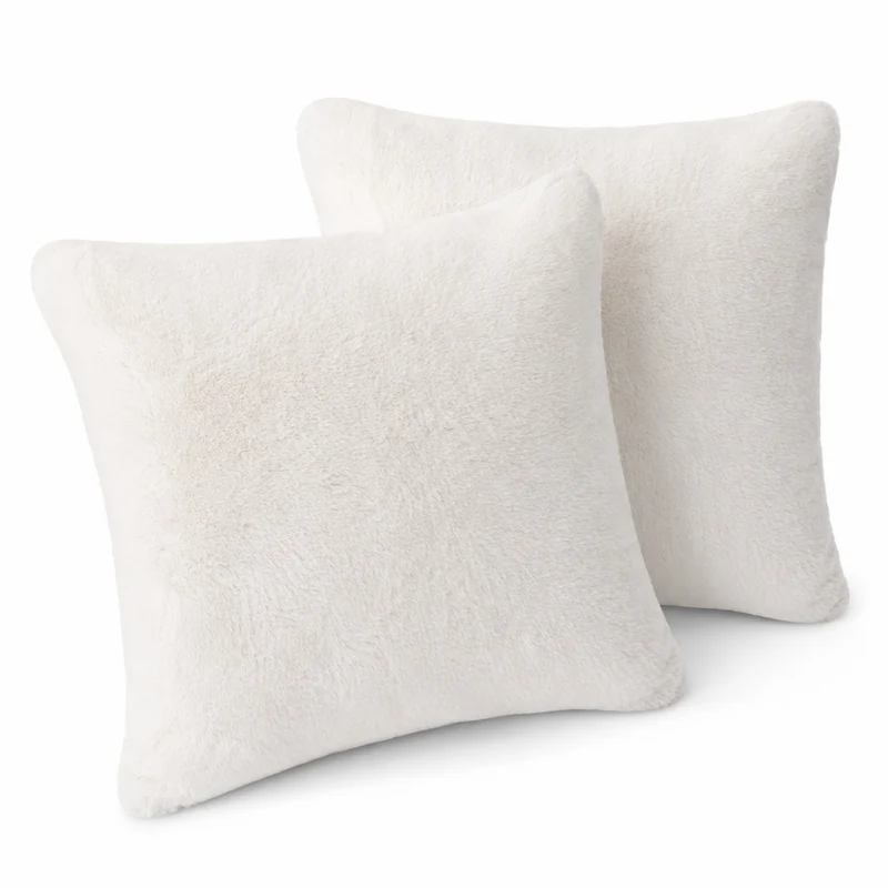 MOON - Sable - mit Hasenfelloptik - Kissenhülle/Füllkissen/Decke - super soft