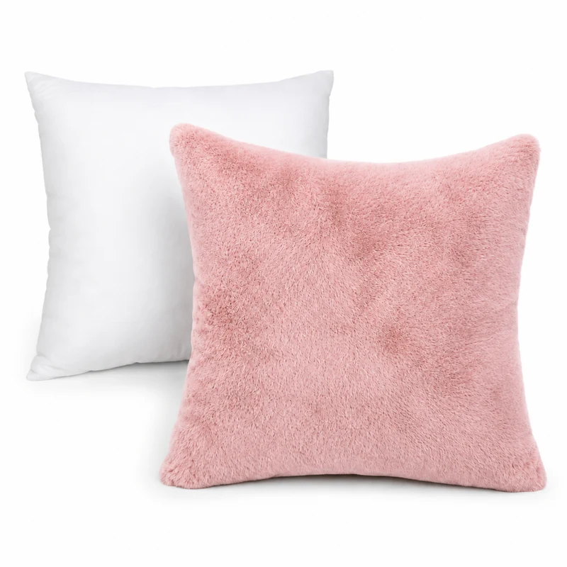 MOON - Sable - mit Hasenfelloptik - Kissenhülle/Füllkissen/Decke - super soft