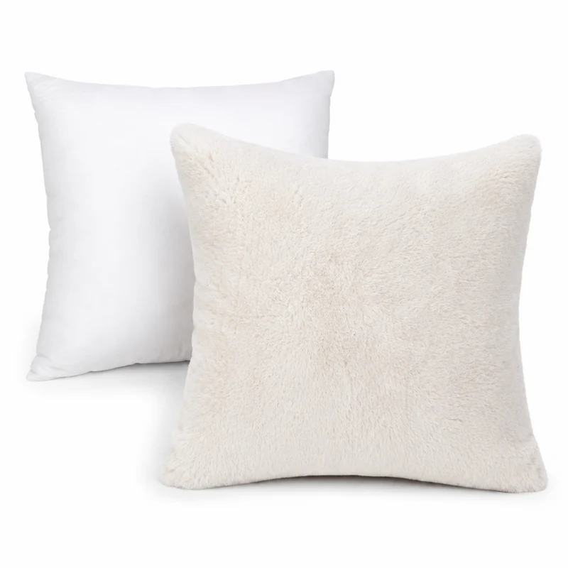 MOON - Sable - mit Hasenfelloptik - Kissenhülle/Füllkissen/Decke - super soft