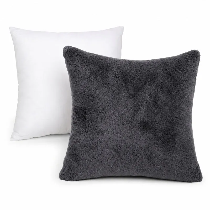 MOON - Sable - mit Hasenfelloptik - Kissenhülle/Füllkissen/Decke - super soft