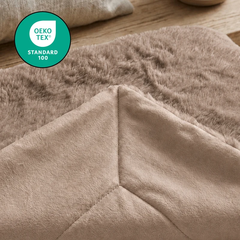 MOON - Sable - mit Hasenfelloptik - Kissenhülle/Füllkissen/Decke - super soft