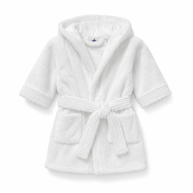 Top Angebot!! Kinderbademantel Kuschelplüsch Kinder Bademantel weiß Größe 92