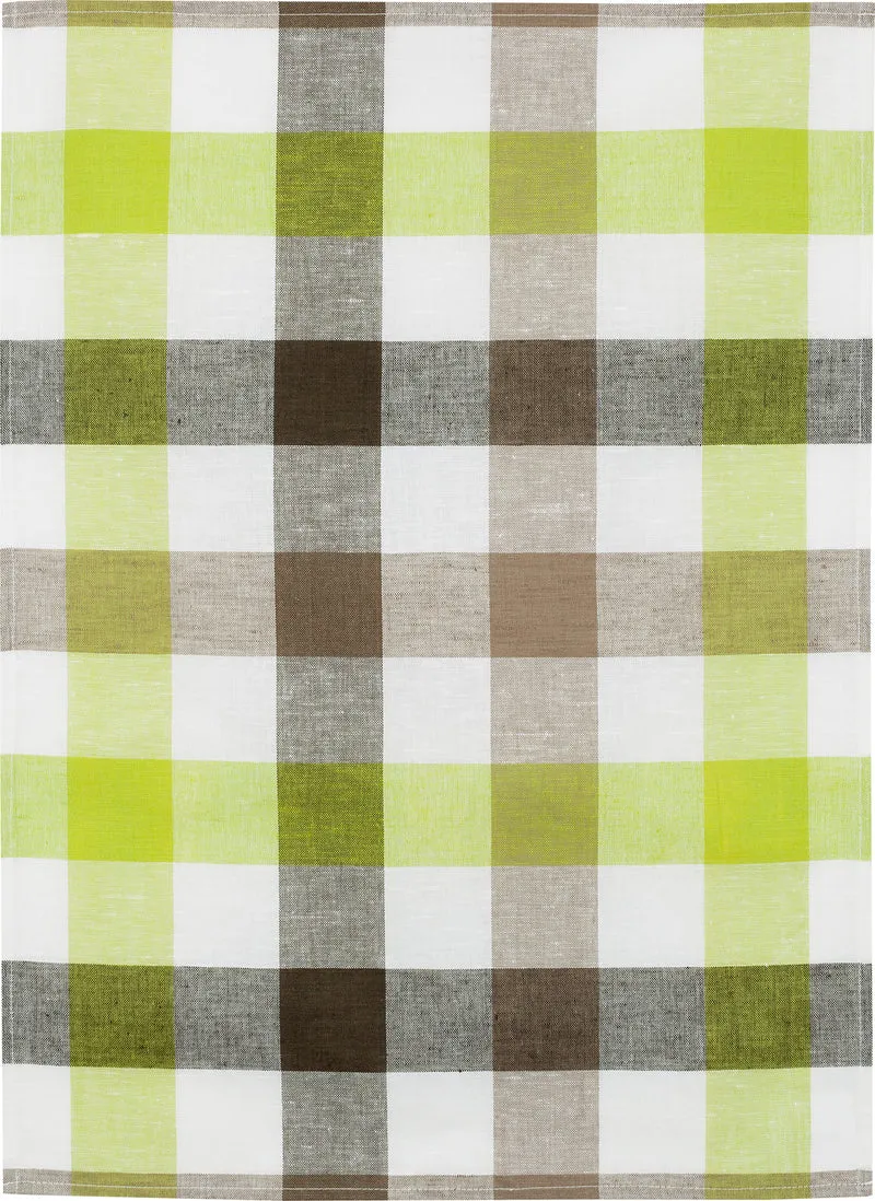 3er Pack Kracht Halbleinen Geschirrtuch 50x70 Karo 213-218-50-16 grün