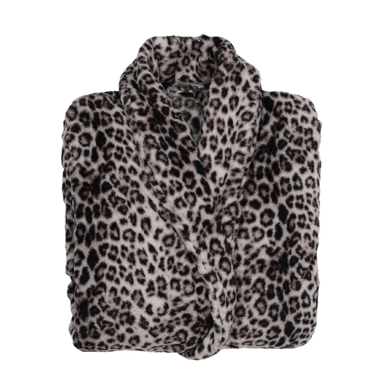 Bademantel Leo-Nardo Coral Fleece mit Kragen Wellnessmantel Sauna