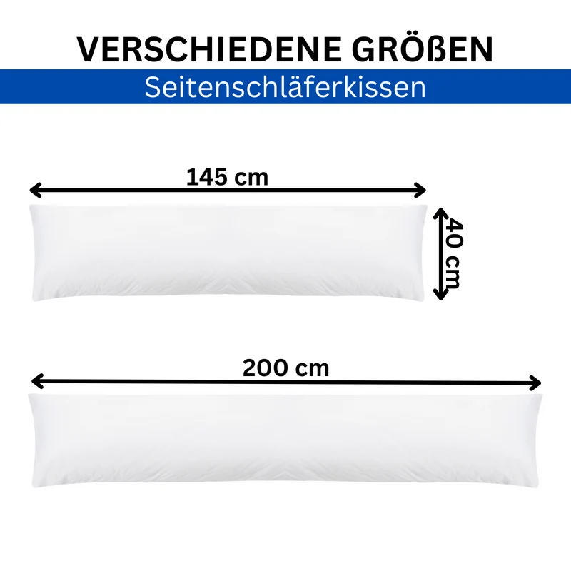 MOON Future Seitenschläferkissen daunenweich UltraSoft 95° waschbar, 40x145/40x200 cm