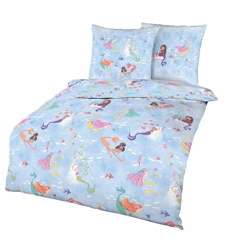 Kaeppel Junior Babybettwäsche 100x135/40x60 Renforce 100% Baumwolle Mermaids 381/008 bunt