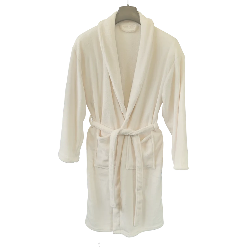 Bademantel Damen & Herren Coral Fleece Morgenmantel Kragen Cozy Light
